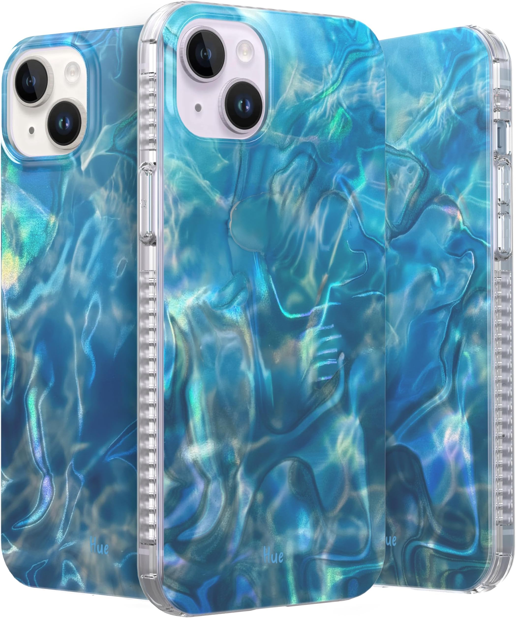 LONLI Hue Case for iPhone 14 - [360° Shock-Absorbent Bumper] - [Cute and Unique Phone Cover for Girls and Women] - Ocean Wave