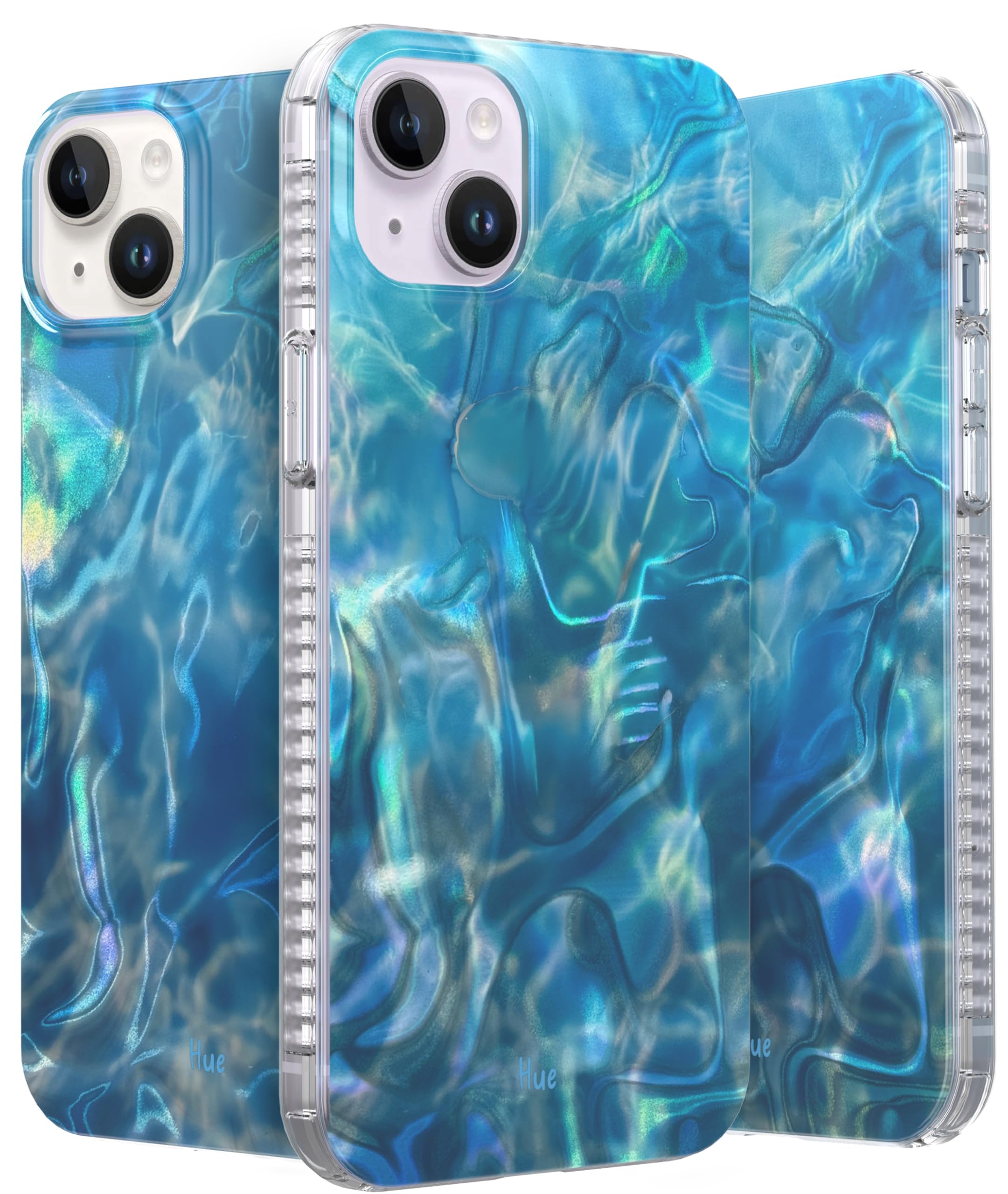 LONLI Hue Case for iPhone 14 - [360° Shock-Absorbent Bumper] - [Cute and Unique Phone Cover for Girls and Women] - Ocean Wave