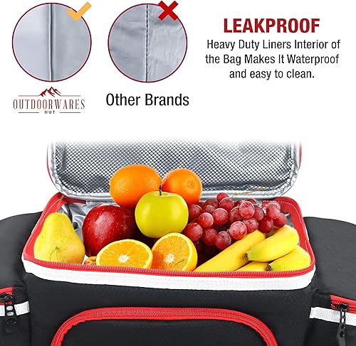 Miniatura 8 de Bolsa térmica aislada por Outdoorwares de gran capacidad duradera, para mantener los alimentos y bebidas a la temperatura adecuada, buena para