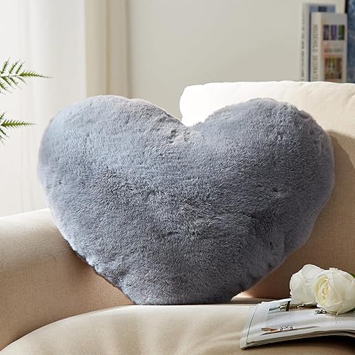 Miniatura 11 de YRXRUS Almohadas de corazón, almohada en forma de corazón, almohada blanca con forma de corazón para regalos, almohadas con forma para ella, niños
