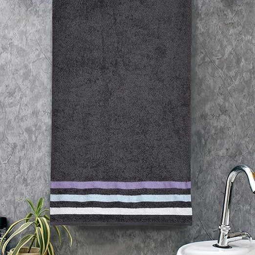 Haus and Kinder 420�GSM�Ultra�Soft, Super Absorbent Quick Dry Antibacterial,�Cotton Terry Bath Towel,�70 cm x 140 cm (Darkgrey)