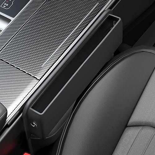 Miniatura 5 de Organizador de cuero para asiento de automóvil y accesorios automotrices de almacenamiento, para asientos delanteros, relleno de huecos ajustable