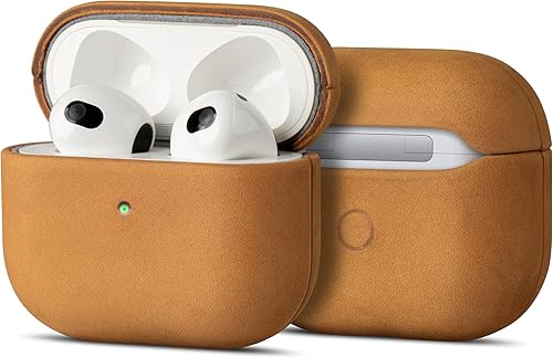 Miniatura 13 de Maogoam Funda de Cuero para AirPods Pro 2da Generación con Botón, Funda de Cuero de Piel de Vaca Crazy Horse con Cera de Aceite Genuino para Airpods