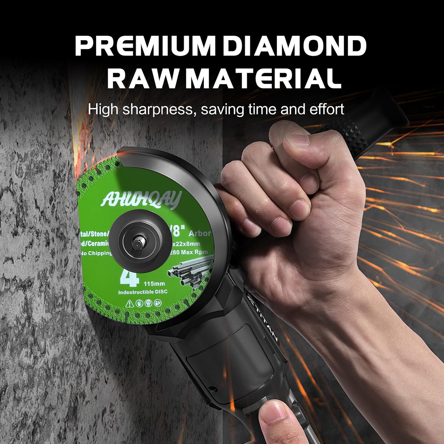 ‎8 Pack 4-1/2" Indestructible Disc for Grinder, Diamond Saw Blades, Angle Grinder Cutting Disc with 7/8" Arbor, Multifunctional Cutting Blade Tool for Metal Glass Wood Stone Tile PVC Pipes