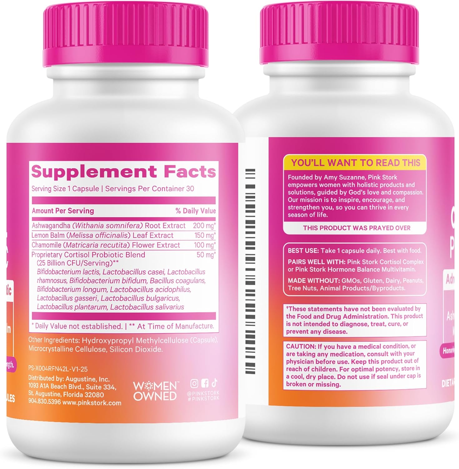 Pink Stork Cortisol Probiotic for Women – Mood and Adrenal Support Supplement – Ashwagandha, Lemon Balm, Chamomile, 25 Billion CFU – Gut Health, Energy, Focus – Lower Cortisol – 30 Capsules - Image 9