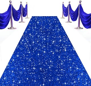 Blue Carpet Runner for Party 4x15FT Wedding Carpet Aisle Runner Sequin Runner for Wedding Aisle Glitter Wedding Aisle Runners for Indoors Royal Blue Walkway Carpet Rug for Decorations