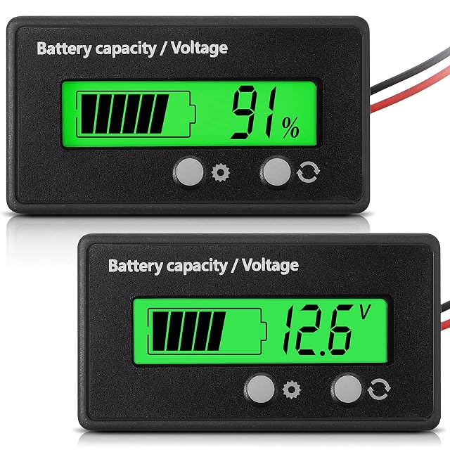 DC 12V 24V 36V 48V 60V 72V 84V Golf Cart Battery Meter with Alarm Front Setting and Switch