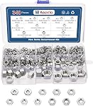 160pcs Hex Nuts Assortment Kit - [#4#6#8#10-24#10-32#12 1/4" 5/16" 3/8" 1/2"] 304 Stainless Steel 18-8 (A2-70) Hardware Nuts Set for Mechanical Repair & Assembly, Silver