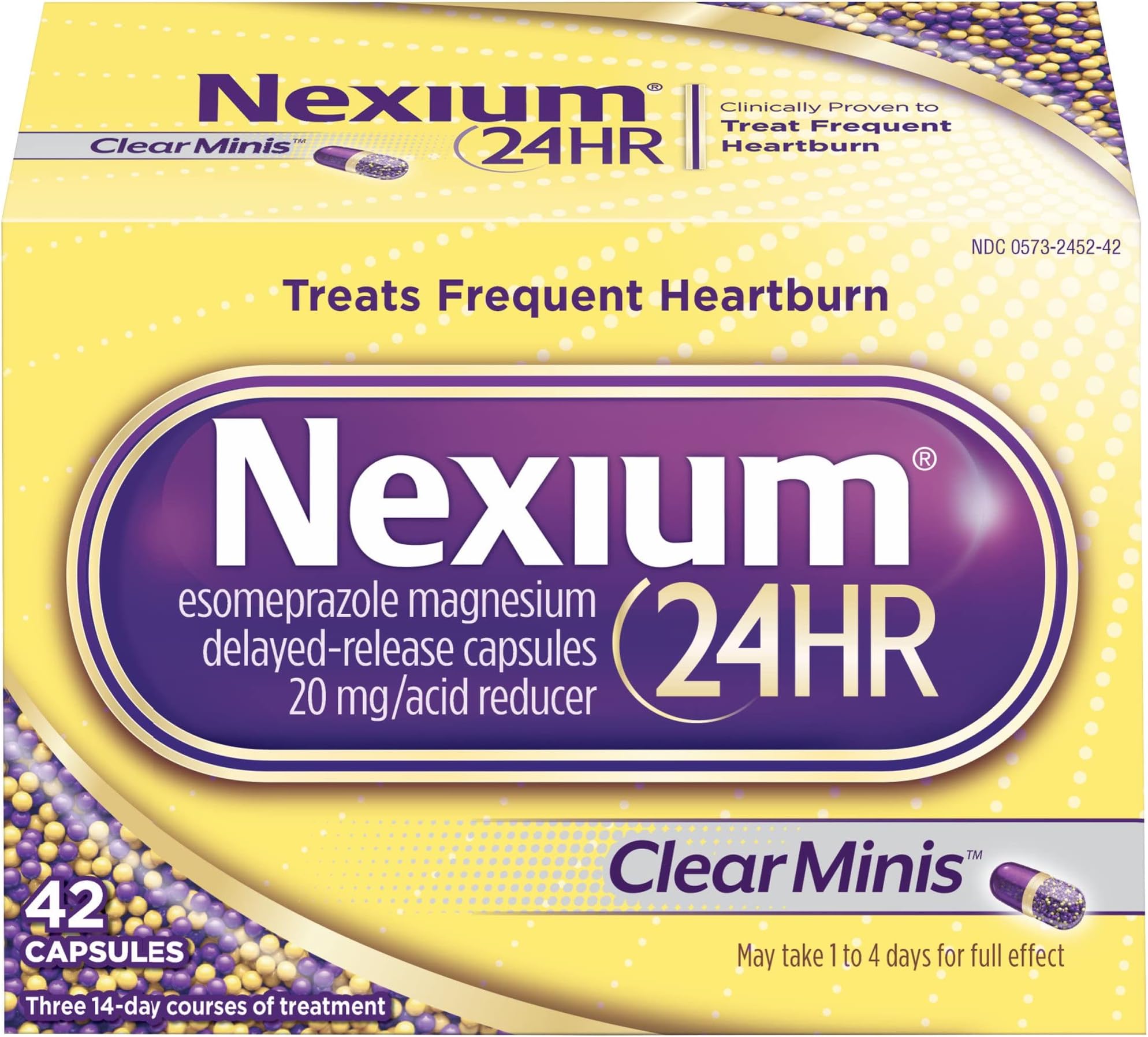 24HR ClearMinis Heartburn, 42 Delayed Release Capsules (Pack of 2)