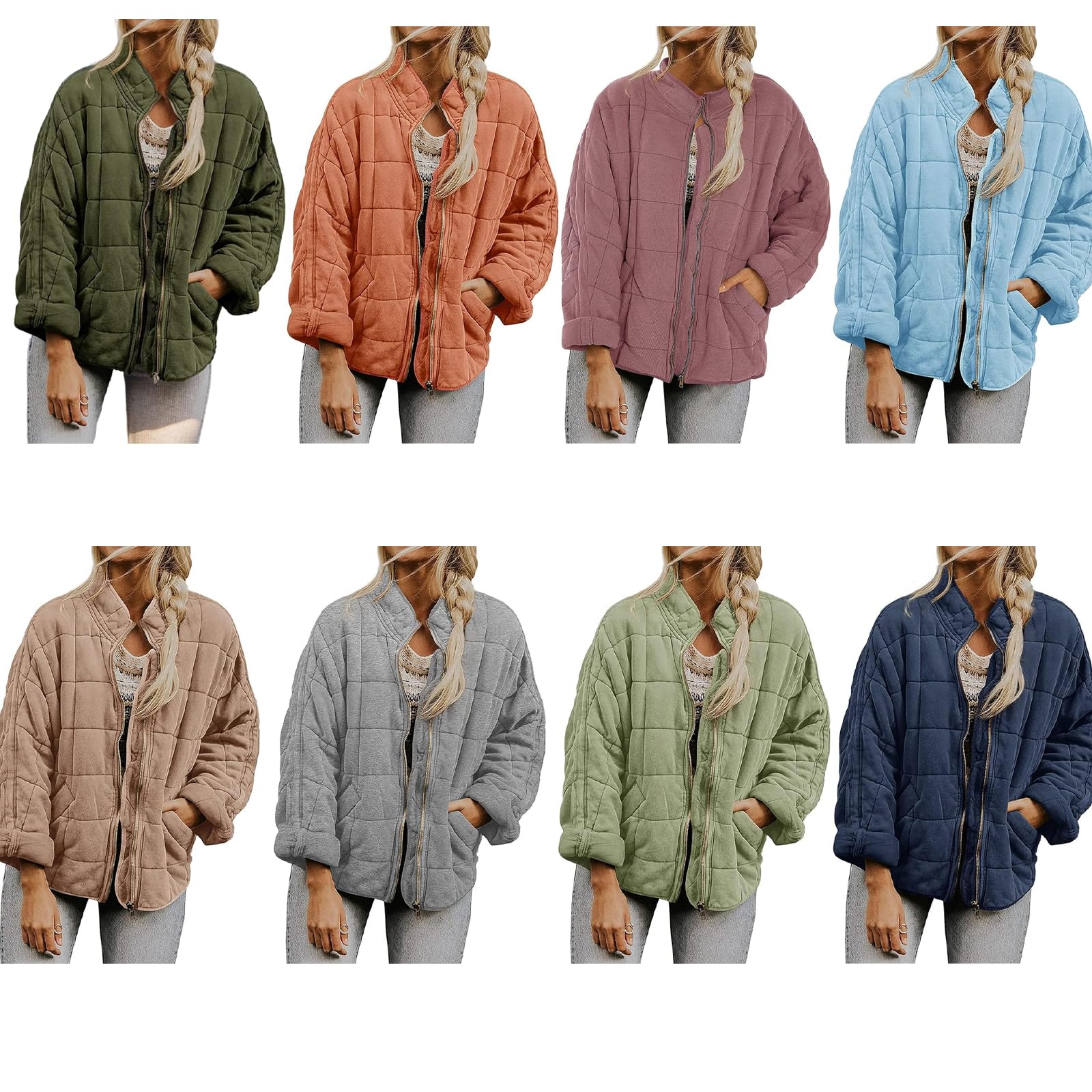 2024 Dolman Quilted Knit Jacket Lightweight Quilted Jackets for
