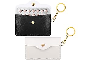 2 Pack Birth Control Pill Case Sleeve Packet PU Leather Wallet Pill...