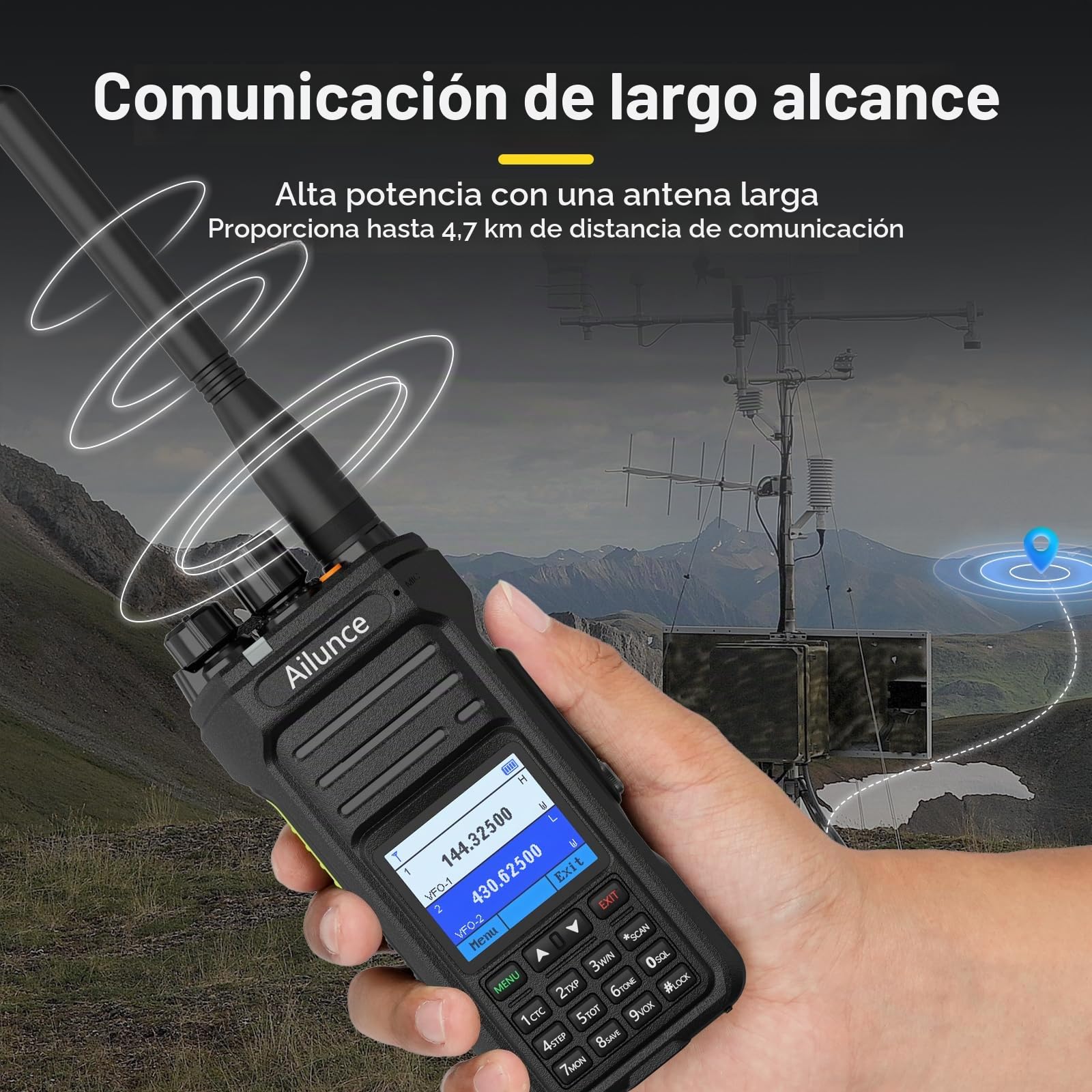 Retevis Ailunce HA1UV Radioaficionado, Walkie Talkies IP67 (2 Piezas) | Impermeable y a Prueba de Polvo, Banda Dual, 2800mAh, Radio Amateur Recargable USB-C para Emergencias, Caza, Senderismo