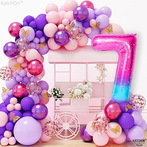 Miniatura 1604 de KatchOn, Globo plateado grande del número 2, 40 pulgadas, globos plateados del número 2, dos globos de la luna, dos decoraciones de cumpleaños