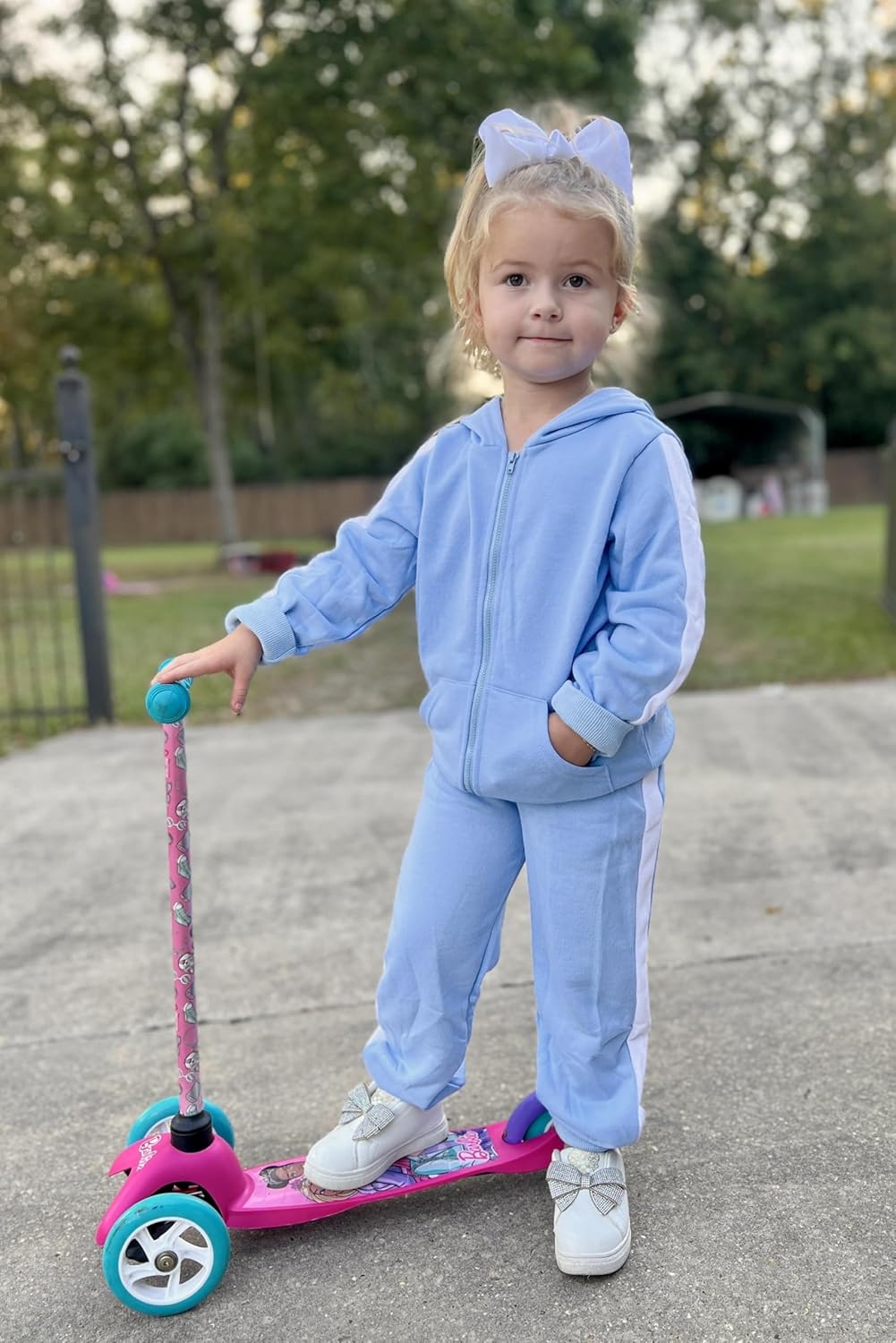 Zaclotre Girls 2 Piece Outfits Sweatsuit Zip Up Hoodie Sweatshirt and Sweatpant Tracksuit Athletic Jogger Sets - Image 8