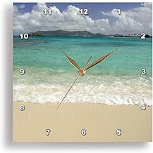3dRose DPP_70117_2 USVI, St. Thomas, St. John Bay, Sapphire Beach CA37 CMI0040 Cindy Miller Hopkins Wall Clock, 13 by 13-Inch