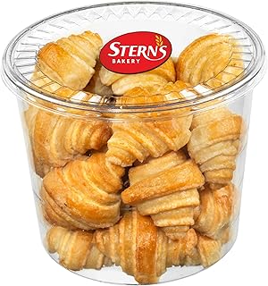Rugelach Pastries | Approx 20 Vanilla Croissants | Breakfast Pastry | Dairy & Nut Free | Preservative Free | Unique for Holidays and Birthdays | 19 oz Stern’s Bakery ( Vanilla Rugelach Pastries, Club Size - 19 oz )