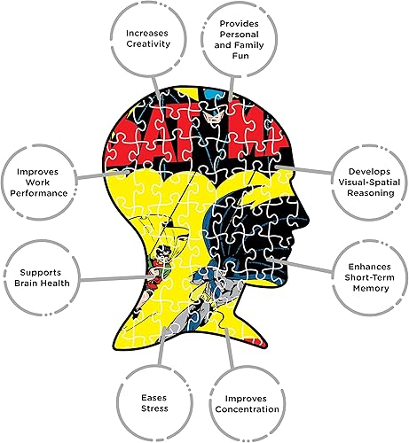 Miniatura 5 de Aquarius Juego de 3 rompecabezas de DC Comics (tres rompecabezas de 500 piezas), sin deslumbramiento, ajuste de precisión, productos y