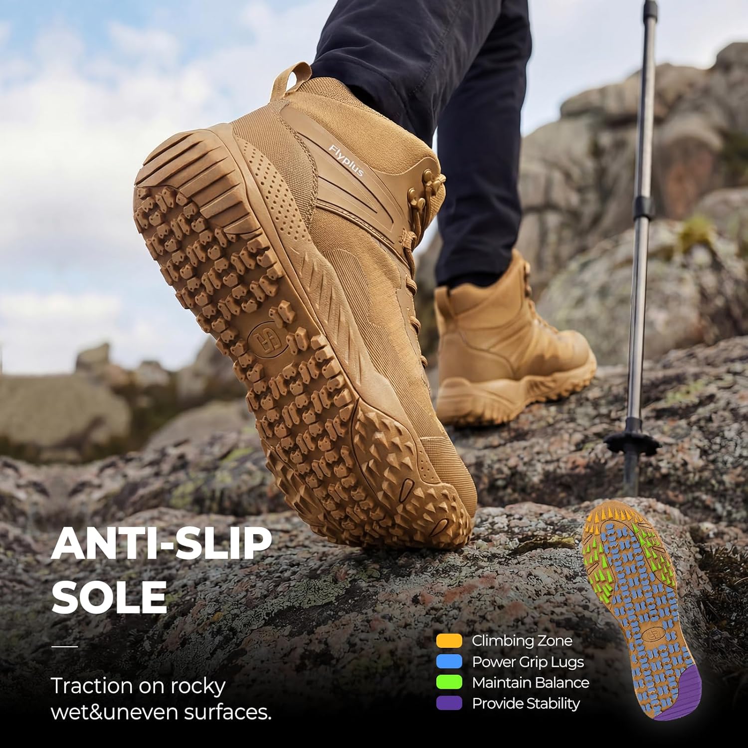 Men's Military Tactical Boots Waterproof Lightweight Hiking Boots Durable Non-Slip Combat Boot For Work - Image 4