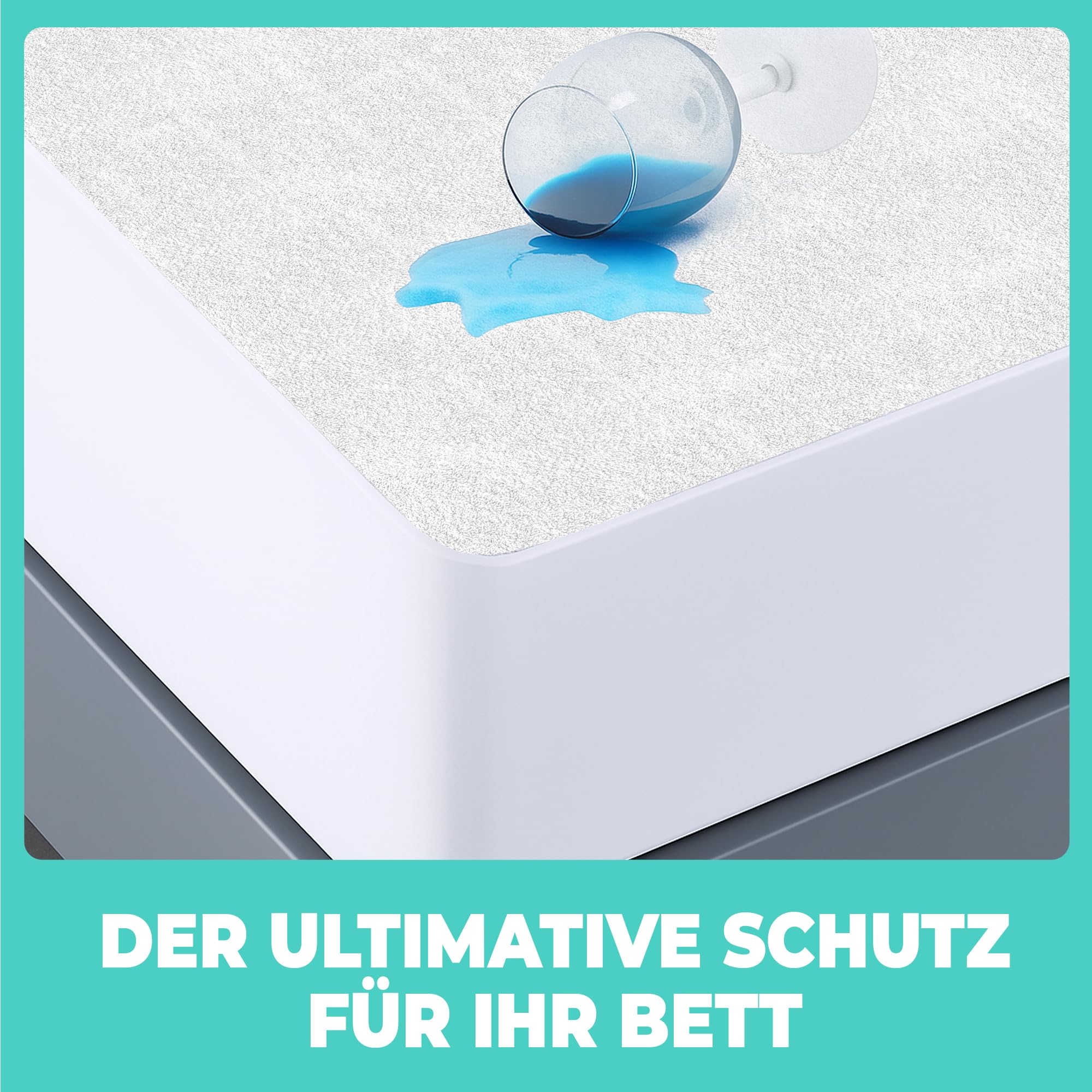 Matratzenschoner 180x200 cm 2 STK. wasserdichte Matratzenauflage Spannbettlaken Nässeschutz aus Baumwolle/Mikrofaser Inkontinenzunterlage Matratzenbezüg Atmungsaktiv für Bett und Matratze Waschbar