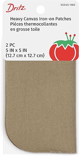 Dritz - Parches para telas gruesas de aplicación por plancha de 5" x 5" (2 unidades)