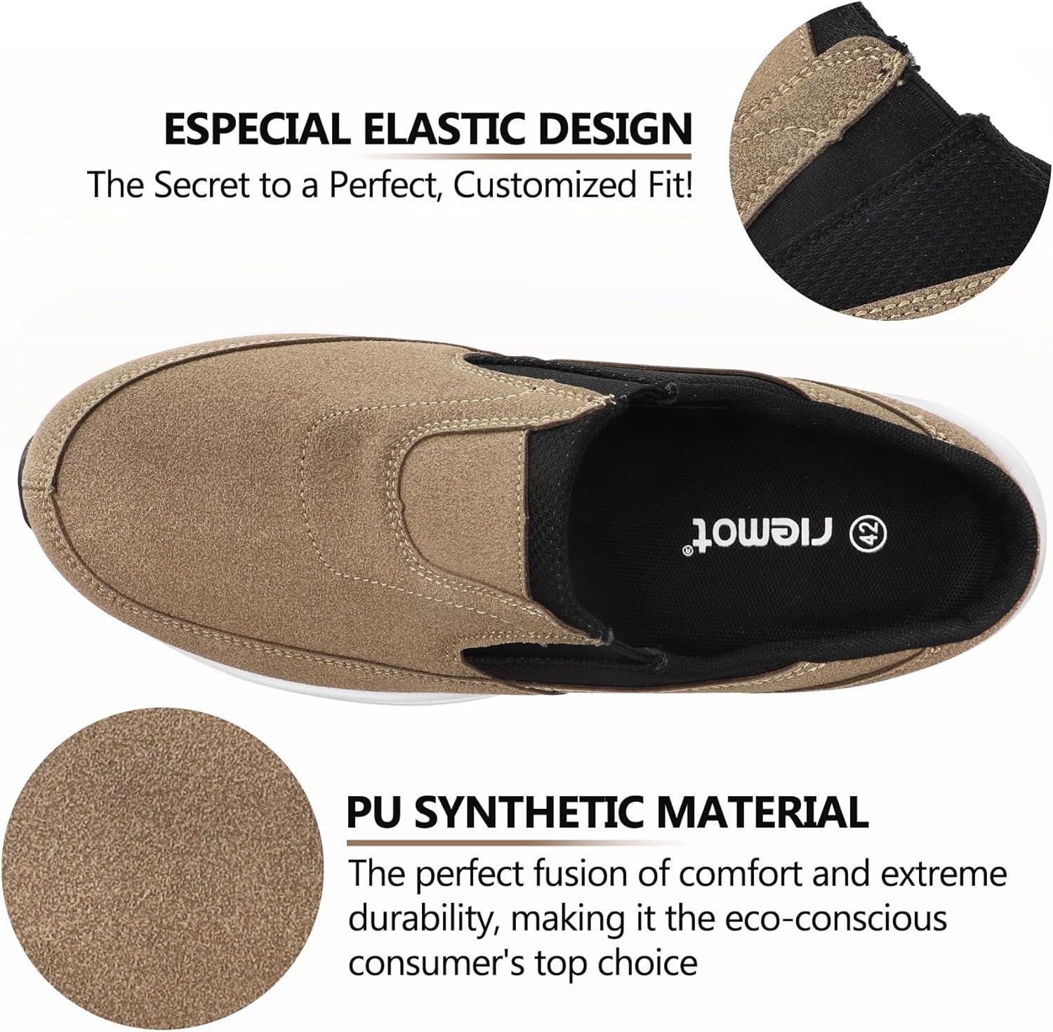 riemot Mules for Men Slip On Shoes Comfort Open Back Loafers Indoor Outdoor House Slippers Casual Closed Toe Clogs Lightweight Sneakers Non Slip Walking Shoe US9-14（Full & Half Sizes） - Image 6