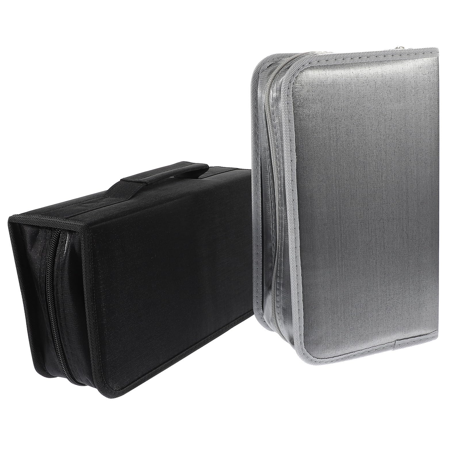 DECHOUS Étui de Rangement CD à Fermeture Éclair 128 Pièces, Lot de 2