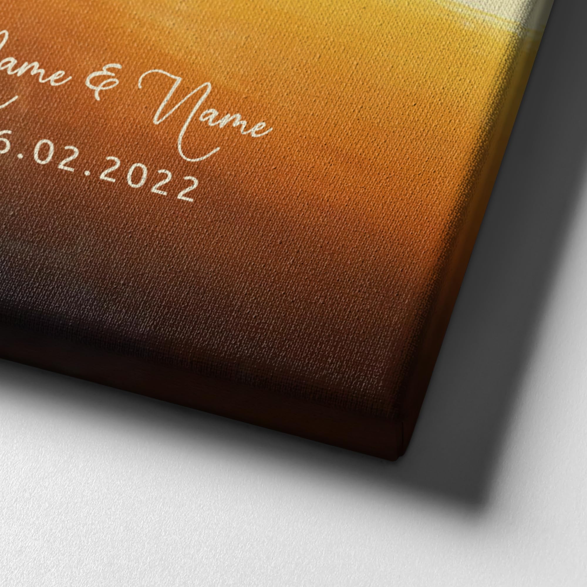 Liebesleinwand Personalisierte Geschenke | Leinwandbild Geschenk für sie und ihn zum Geburtstag, Hochzeitstag, Jahrestag gestalten | Geborgenheit