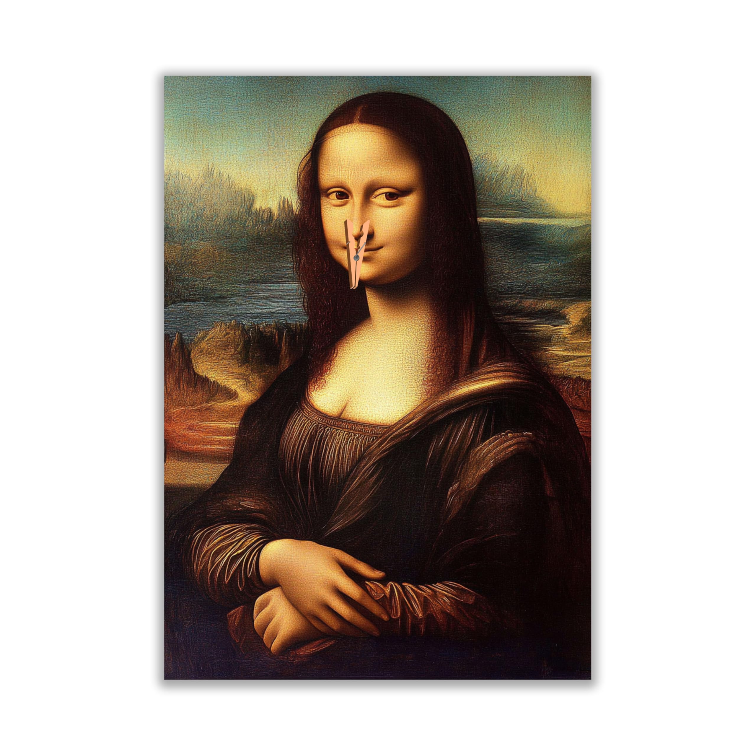Mona Lisa con carta igienica Poster da parete Divertente bagno Stampe