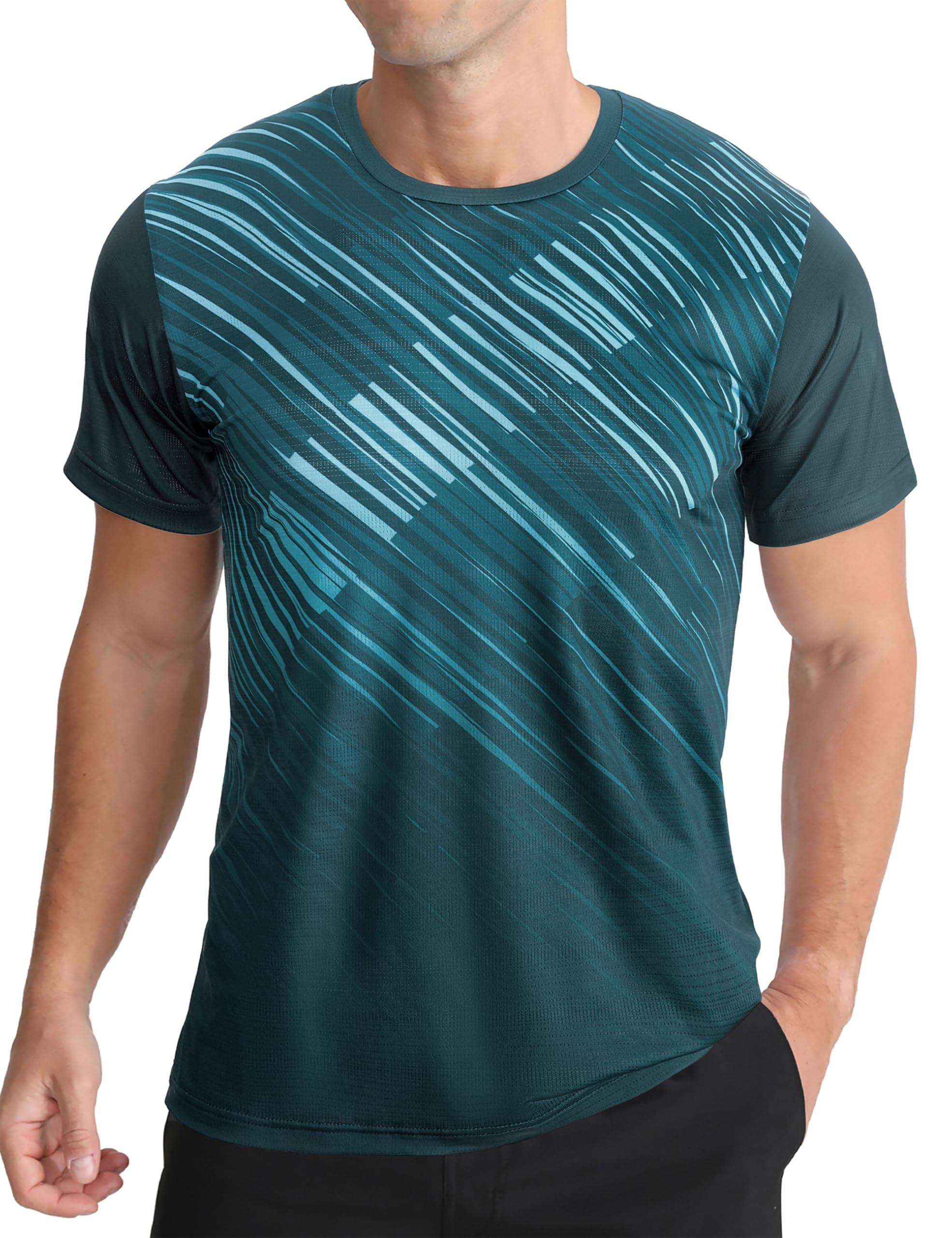 Mens Athletic T-Shirt Performance Gym Shirt Quick Dry Moisture Wicking Running Workout Short Sleeve Tops