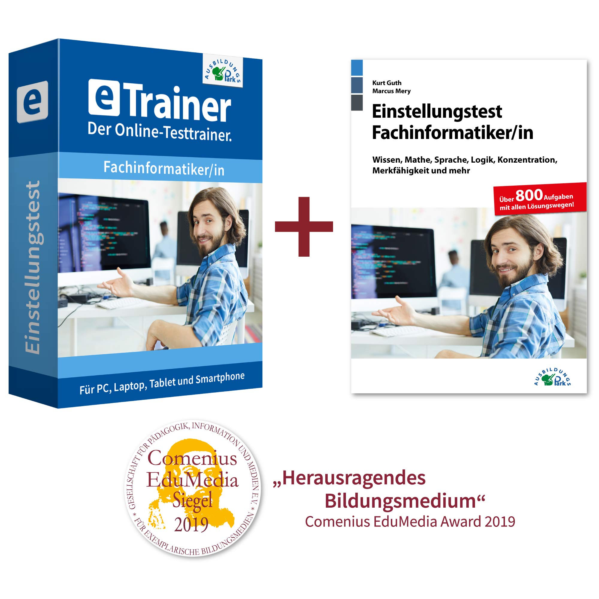 Einstellungstest Fachinformatiker Kombipaket: Online-Testtrainer + Buch | Über 2.600 Aufgaben mit allen Lösungswegen | Wissen, Mathe, Sprache, Logik, Konzentration, Merkfähigkeit und mehr
