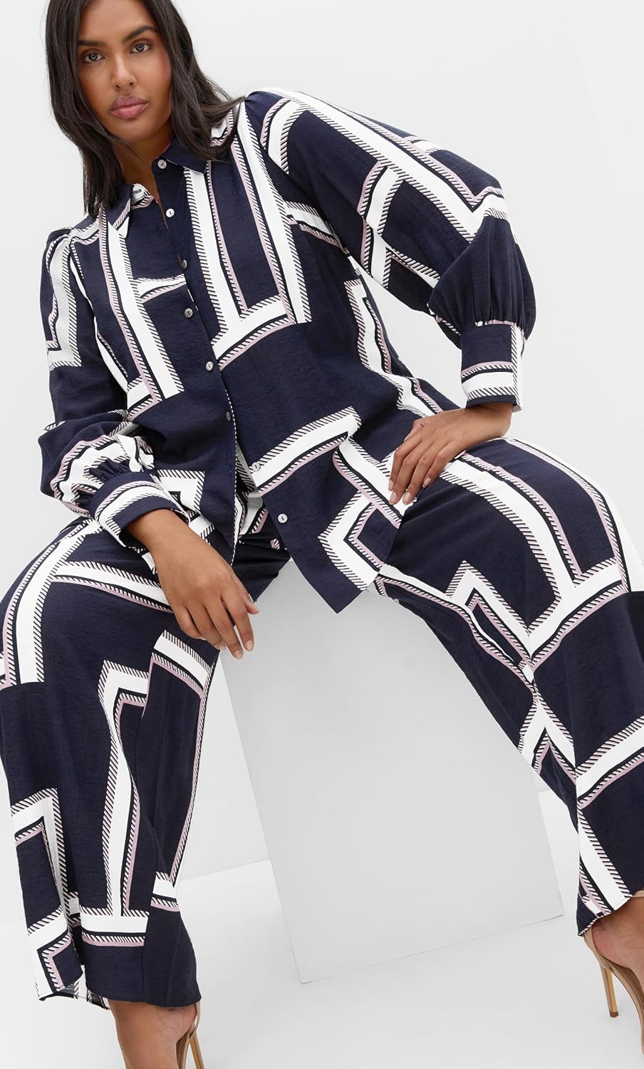 City Chic Women's Plus Size Pants - Kinsley Print Wide Leg