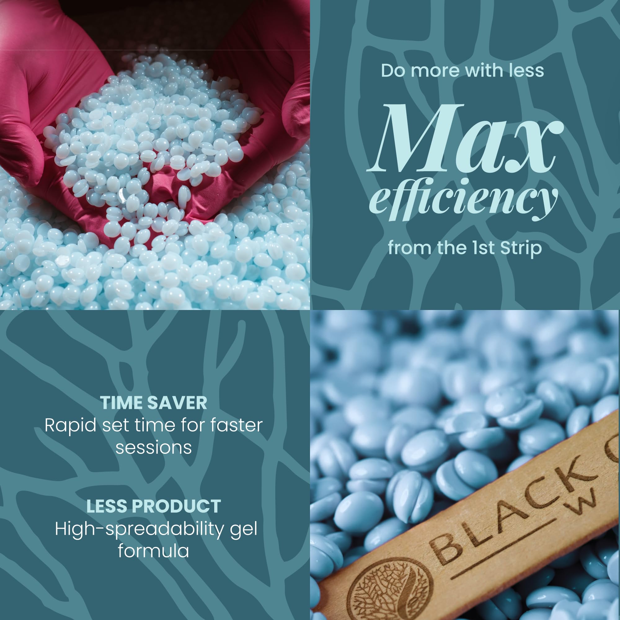 Kai Blue Hard Wax Beads, 1 kg / 2.2 lb, Face & Body
