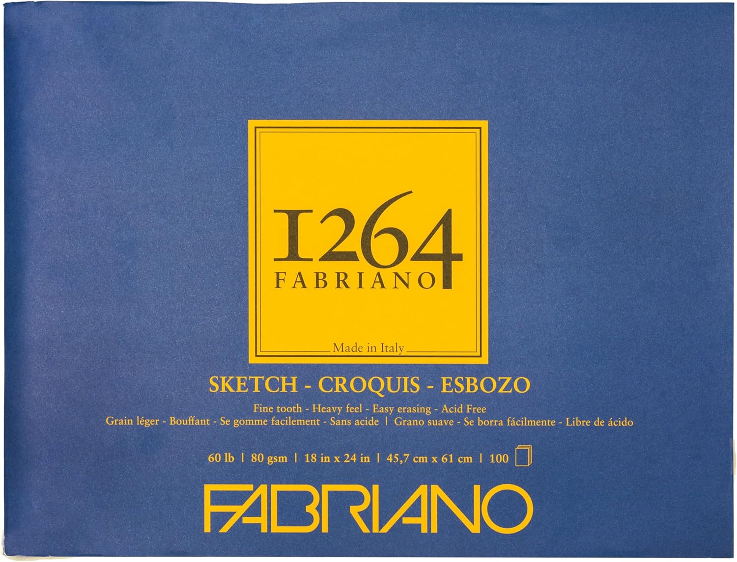 Fabriano 1264 Sketch Pad, 18 x 24, Light Cream