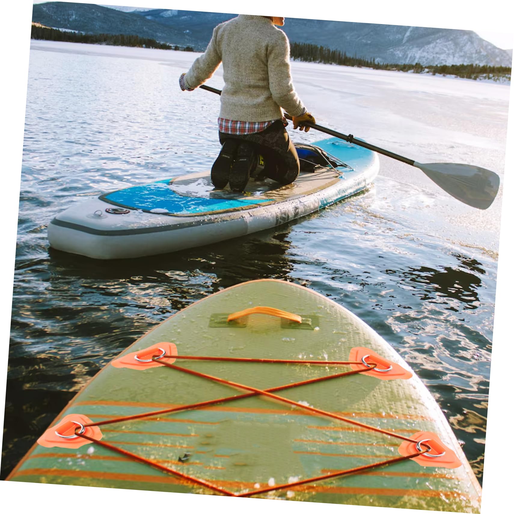 UPKOCH D Ring Befestigungsset für Aufblasbare Boote Teiliges mit D Ring Patches Elastischem Seil und Schnallen für Kajaks und Stand Up Paddleboards Vielseitiges Zubehör für