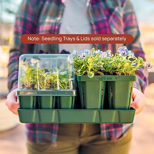 Miniatura 4 de Vego garden Bandejas de riego inferiores para plantas de semillero, bandejas de plántulas de 10 x 10 pulgadas, paquete de 4