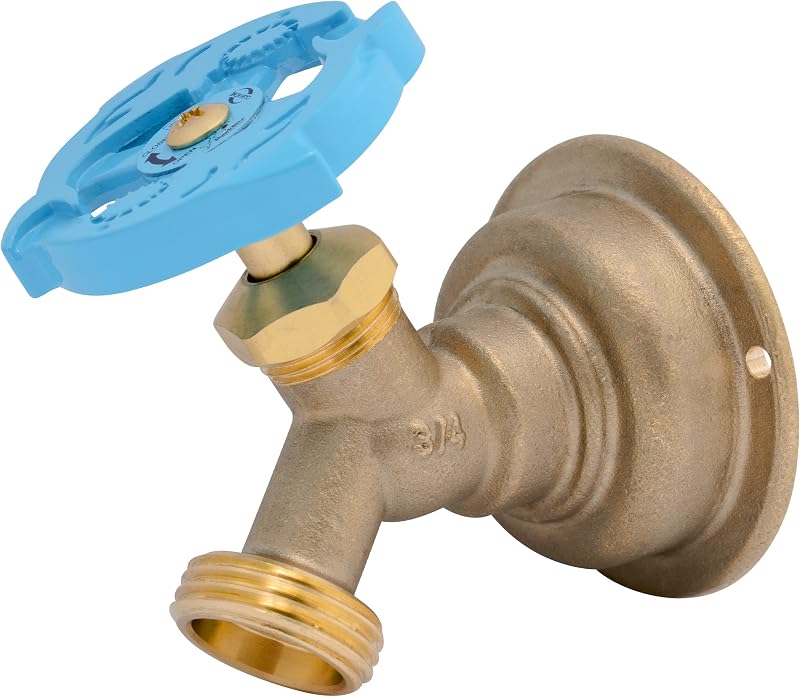 3/4 x 3/4 Inch MHT 45 Degree Hose Bibb, Multi Turn, Push To Connect Brass Plumbing Fitting, PEX Pipe, Copper, CPVC, PE-RT, HDPE, 24633LF
