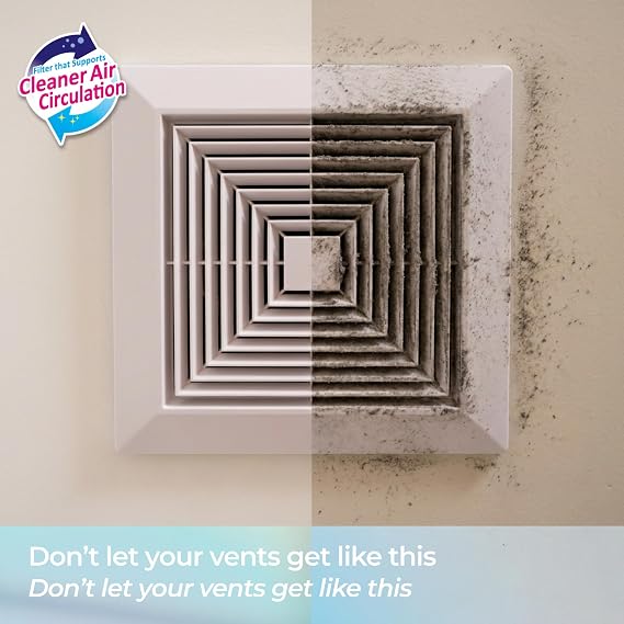 Easy Apply Ventilation Fan Dust Filter, Ceiling & Bathroom Fans, 3-Pack