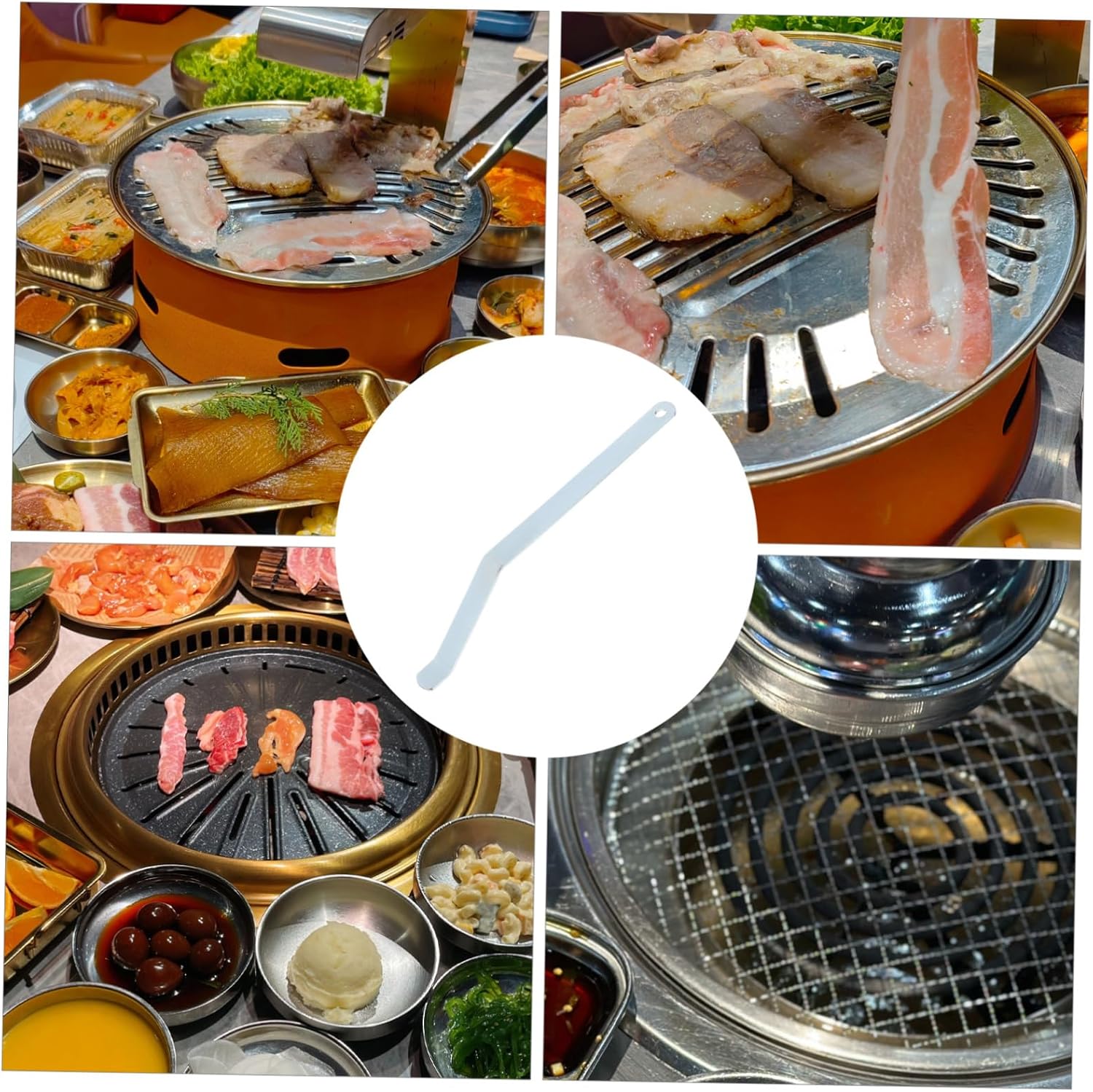 Xmas Stainless Steel Grill Grate Lifter, Portable Bbq Tool for Camping