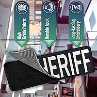 Vista 3 de Parche de tela de bordado grande de 10 x 3 pulgadas, color blanco y negro, para policía policial, chaleco táctico, chaqueta, uniforme, placa