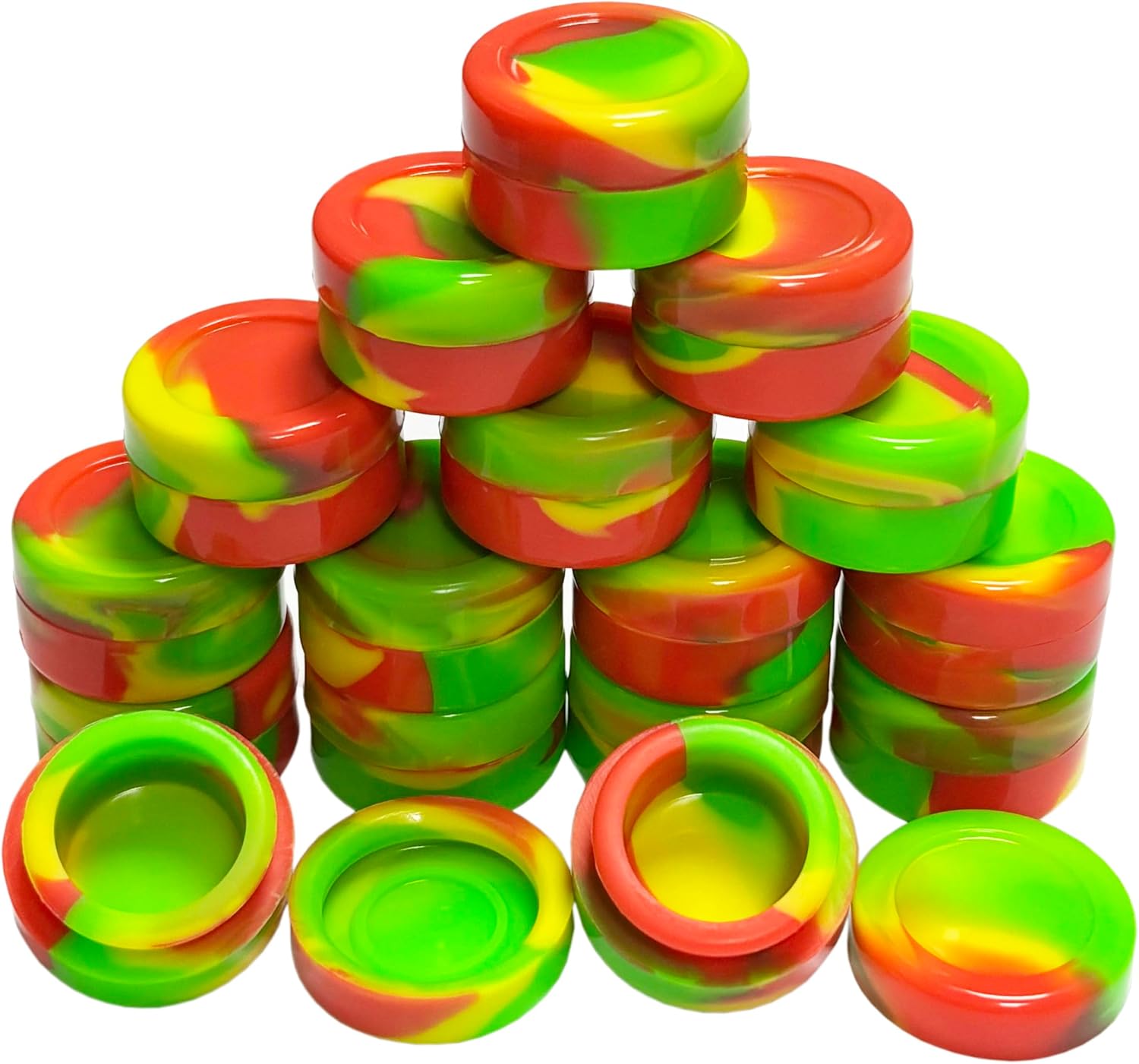 16 Pack 5ml Silicone Wax Containers Non-stick Jars (Purple Black Pink)