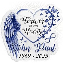 Custom Memorial Name Sticker Personalized Forever in Our Hearts