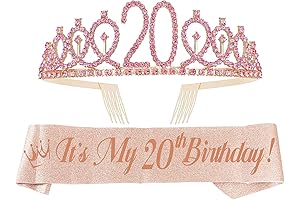 20th Birthday Tiara and Sash: Celebrate Your Milestone with Shimmer and Grace