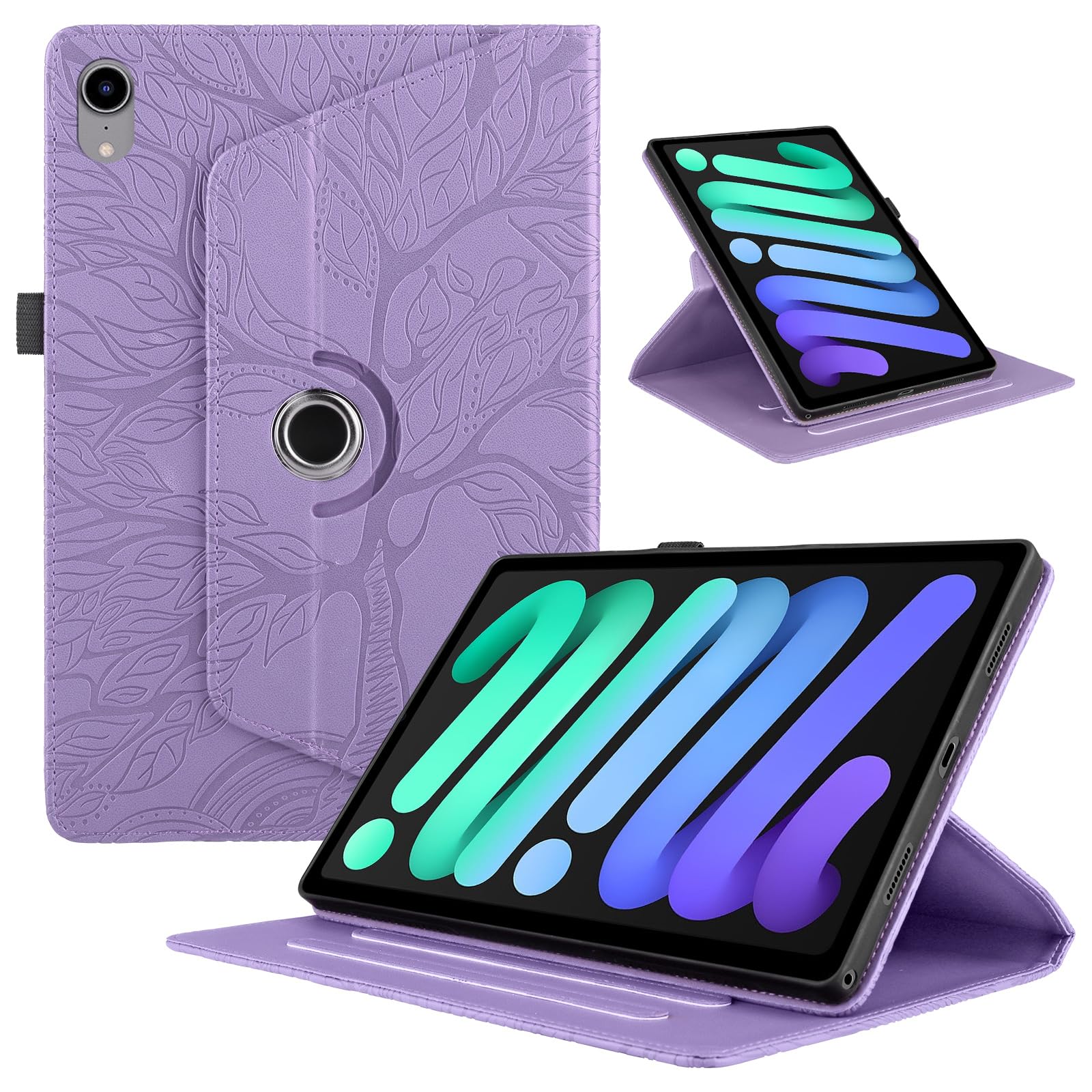 Funda para Samsung Galaxy Tab S9/ S8/ S7 11" (SM-X710/X700/T870) PU Cuero Tablets Protectora Cover 360°Carcasa Giratoria de ángulo Múltiple Stand Función Tablets Funda,Rojo Árboles — view 151