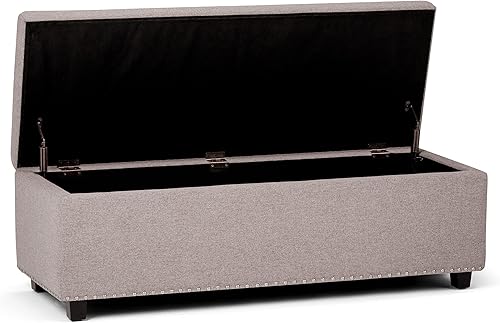 Miniatura 98 de Otomano rectangular de almacenamiento Simpli Home Hamilton, Marrón café Marrón café,Azul aguamarina,Cloud gris,Marrón desteñido,Marrón oscuro