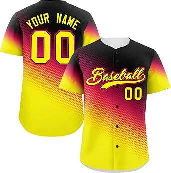 Custom Gradient Baseball Jersey for Men Women YouthPrinted or Stitched Personalized Name Number,Big Size