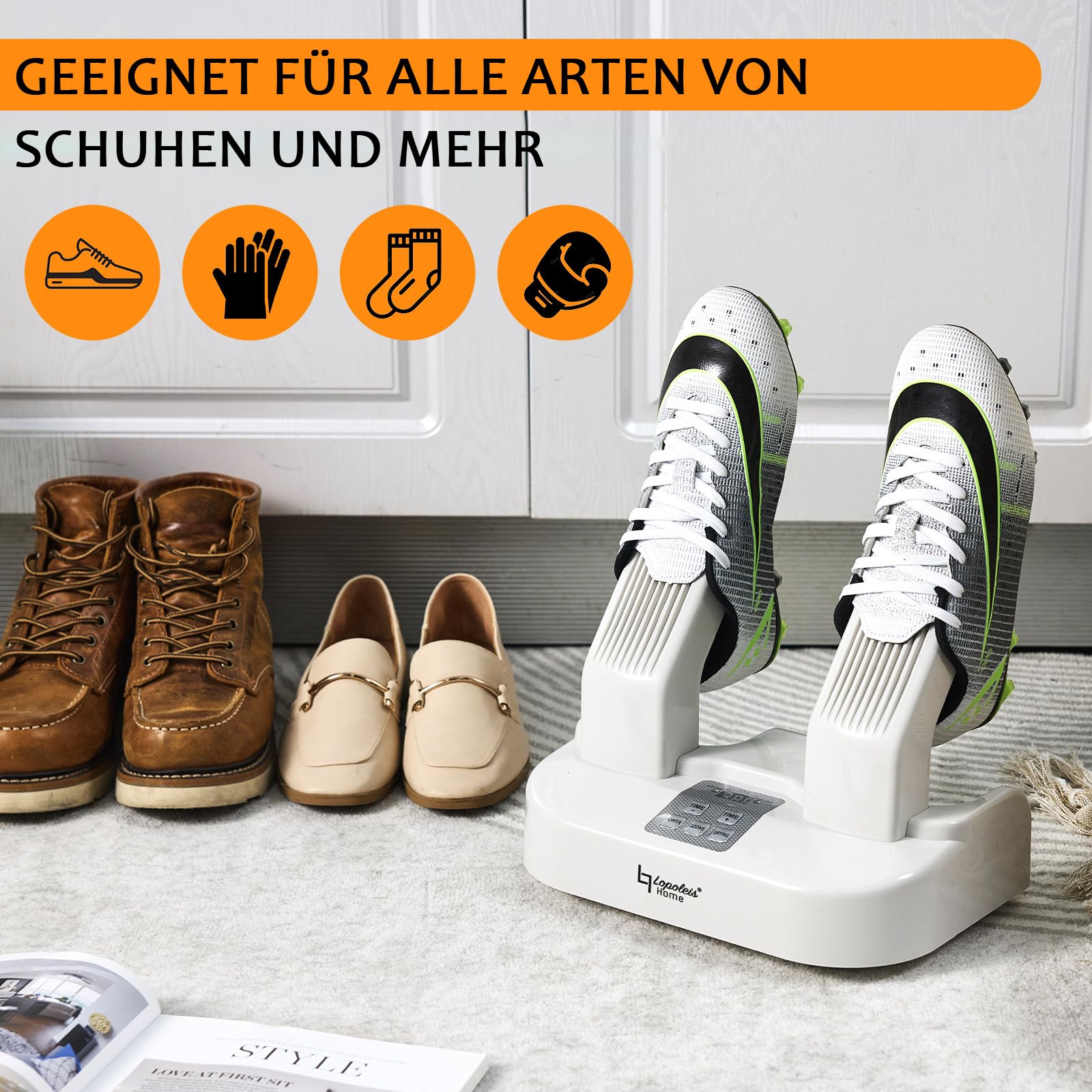 Schuhtrockner elektrisch, Schuherfrischer mit Ozon, Schuhwärmer, Schuhtrockner Antibakteriell, Sockentrockner, Stiefeltrockner, Schuhtrockner fußballschuhe, Football Handschuhe trockner