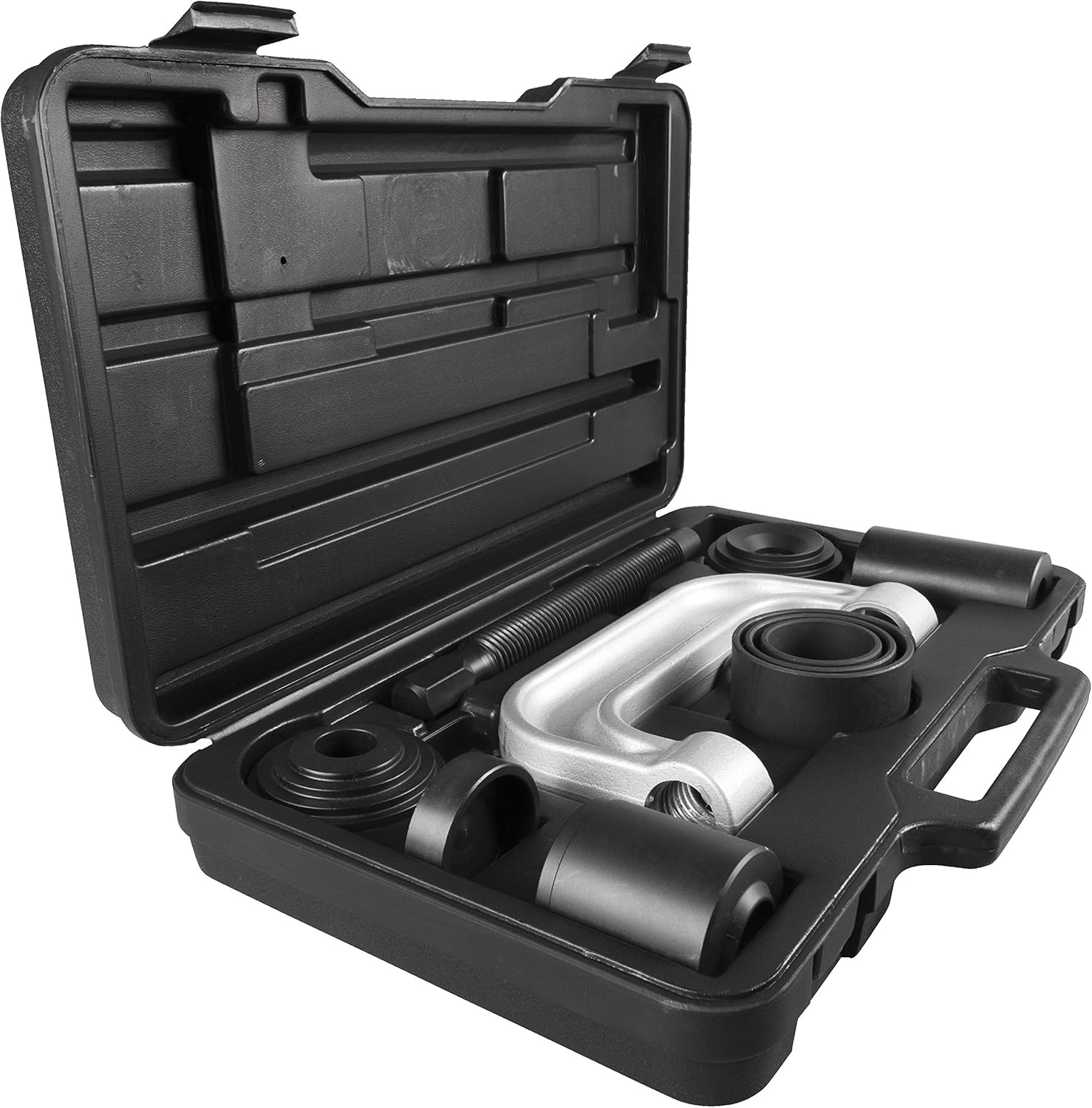 Steelman 10-Piece Ball Joint Service Automotive Tool Kit, Remove Press-Fit Parts, Heavy-Duty Steel, C-Frame, Forcing Screw, Cups, Adapters, Tubes