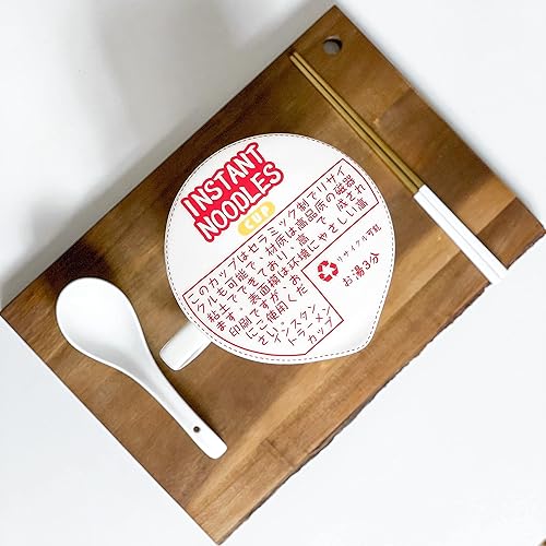 Miniatura 8 de The Cozy Maison Juego de tazones de cerámica japoneses con cuchara de cerámica y palillos de acero inoxidable