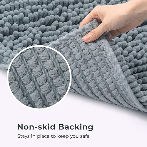 Miniatura 5 de FRESHMINT - Tapete de baño de felpilla antideslizante, 36 x 24 pulgadas, lavable y suave, tapete para suelo de baño y bañera, de microfibra gruesa y