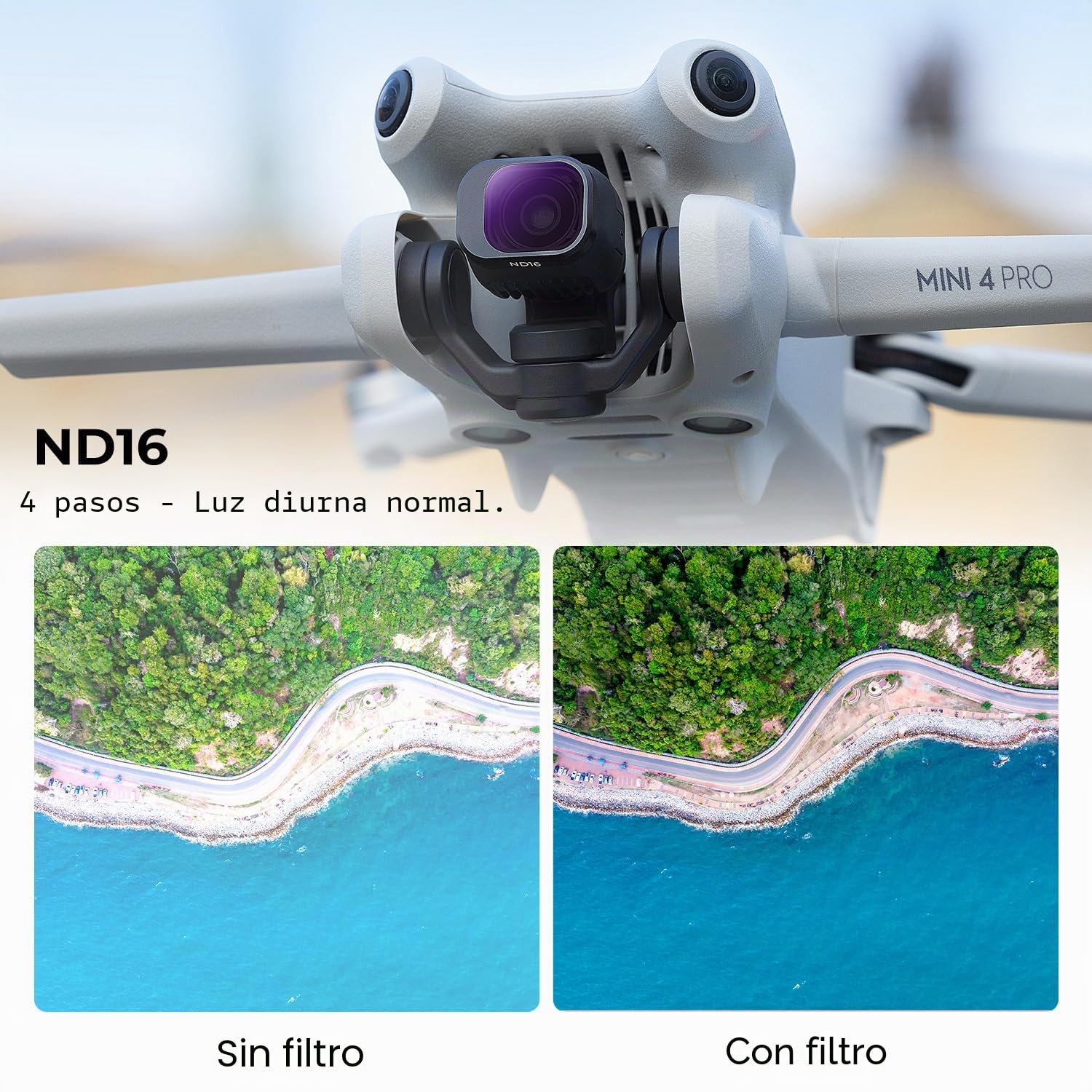 K&F Concept Mini 4 Pro ND Filtro Kit, Filtro ND8, ND16, ND32, ND64 Compatible con dji Mini 4 Pro con 28 Capas Nano Revestimiento